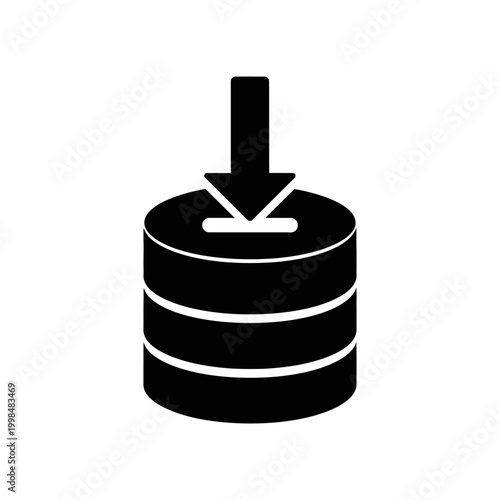 Database Import Icon for Data Storage.