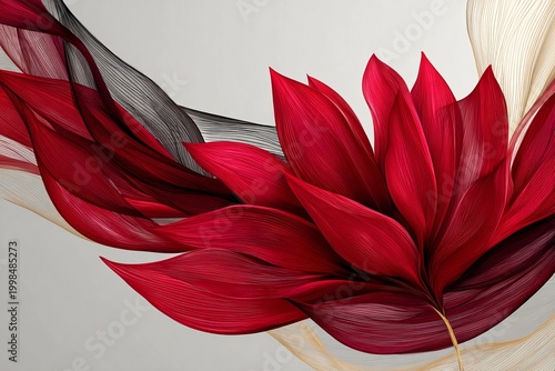 Elegant Red and Black Flower Design for Modern Corporate Backgrounds Generative AI