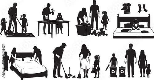 Diverse people using various office and medical equipment in a setting computers