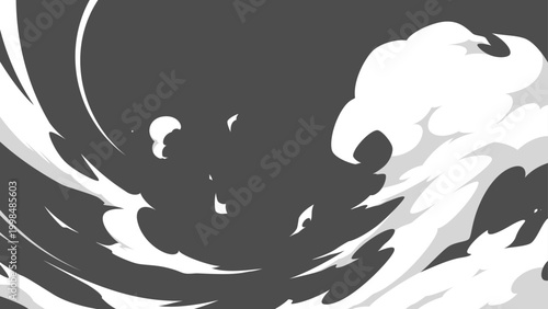 勢いのある煙のエフェクトの背景イラスト_16:9