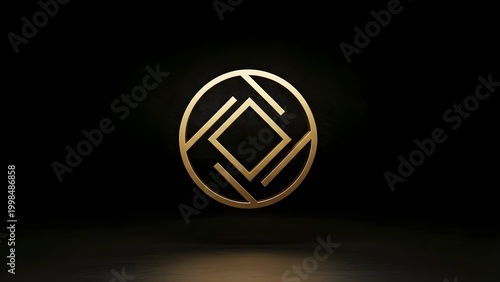 Elegant Geometric Logo Design with Gold Metallic Finish