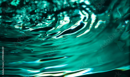 407.Teal Water Surface With Abstract Ripple Reflections