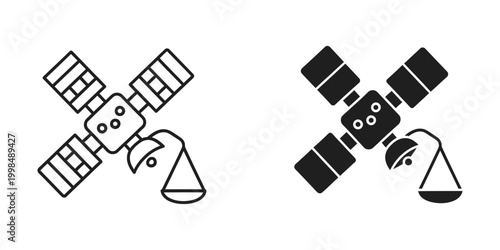 Contrast between a traditional and modernized space station concept with balance scales