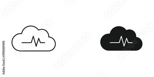 Contrast between cloud services with and without heartbeat monitoring icons