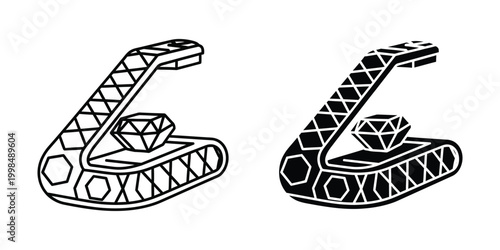 Two armored tracked vehicles with different camouflage patterns and designs