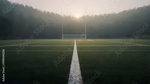 Calm rural sports landscape expressing unity and harmony.