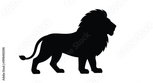 lion silhouette standing profile high quality professional detailed