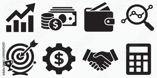 Mobile phone communication icons set with vector symbols for business technology and media design