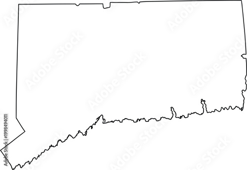 Connecticut state map outline Vector