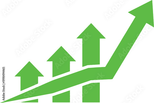 Green growth chart arrow Vector