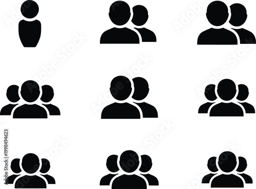 Group user icon set Vector