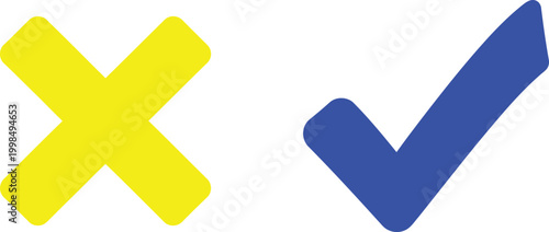 Cross and check mark icons Vector