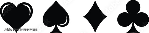 Four card suit icons Vector