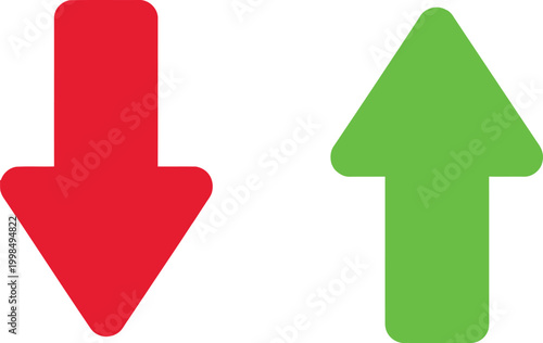 Red down and green up arrows Vector