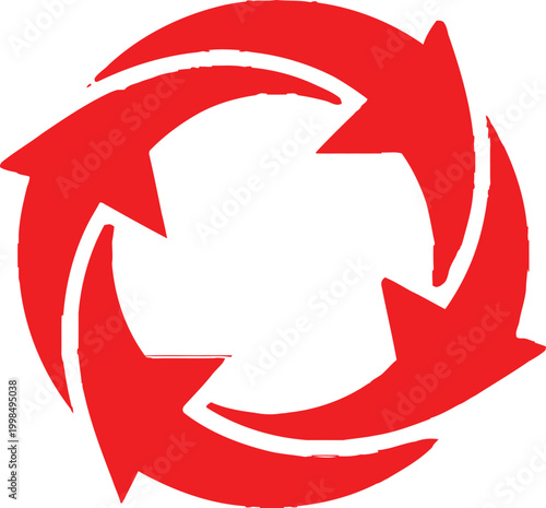 Red circular arrows logo Vector