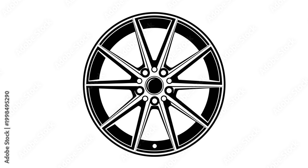 Obraz premium Black alloy car wheel rim.