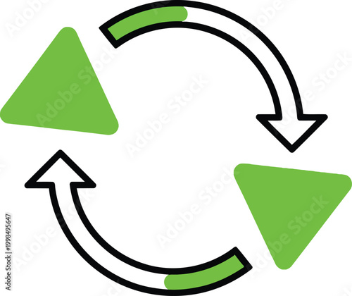 Green refresh arrows icon Vector