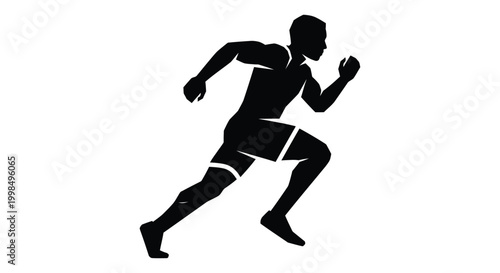 Man Running Sprinting Fast Pace.