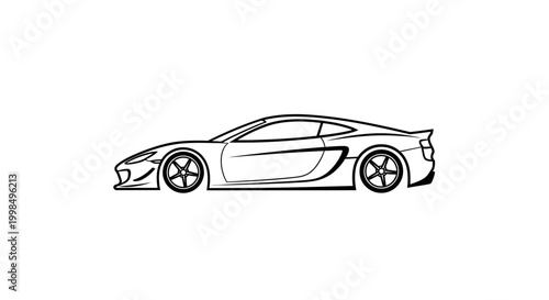 Modern sports car side view.
