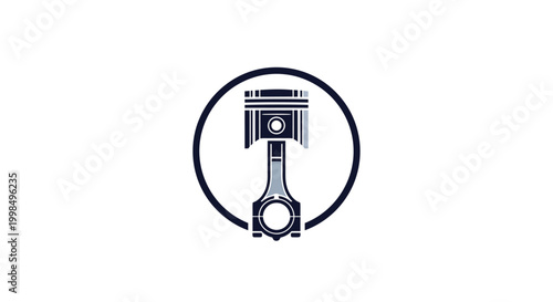 Piston Engine Part Closeup View.
