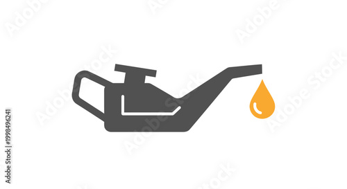 Oil pouring from a spout.