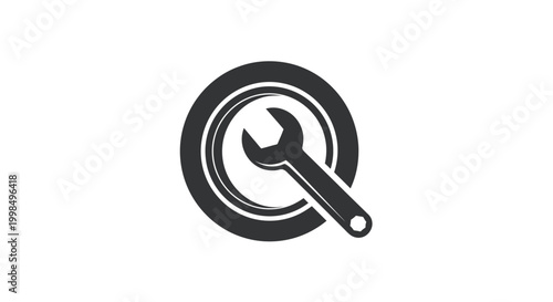 Wrench in a circle logo.