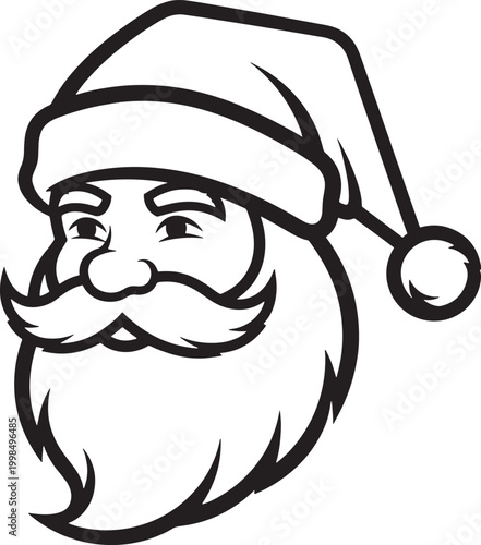 Santa Claus head with hat and beard