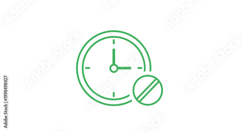 Clock Icon with Cancel Symbol, Time Management, Deadline Concept