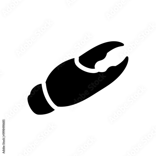 Crab claw silhouette, seafood delicacy, marine life icon.