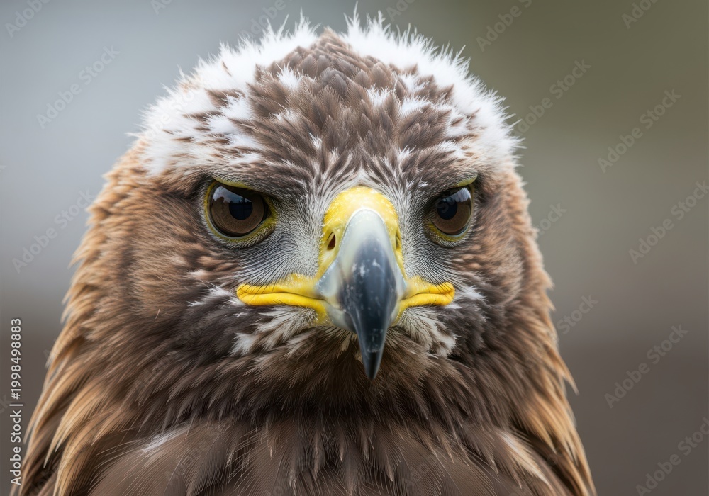 Obraz premium Close-Up Portrait Of A Hawk Bird With Intense Eyes
