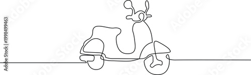 Cartoon scooter with happy rider illustration Vector