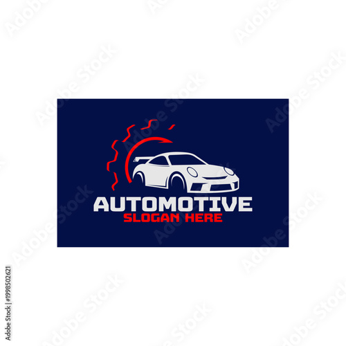 Car paint shop logo vector design with blue background