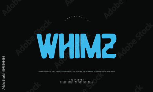 Billede på lærred Playful chunky display font whim for creative projects with typeface typography