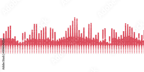 Abstract vector illustration of a digital music sound wave and audio frequency equalizer displaying a technological data chart for business growth and market technology