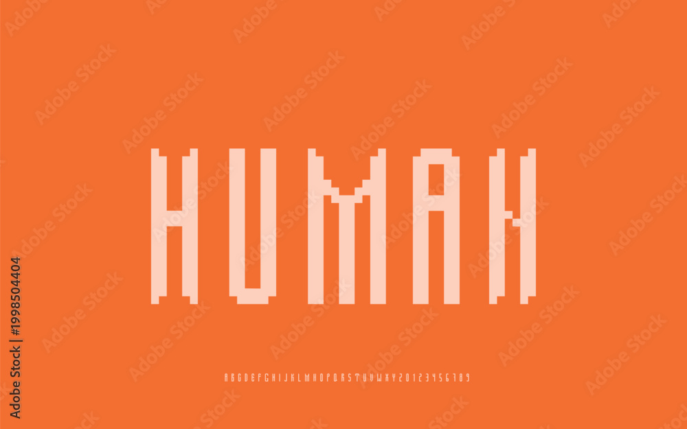 Fototapeta premium Retro Pixel Art Alphabet Typography for Video Game Design 8-Bit Branding and Digital Graphic Projects