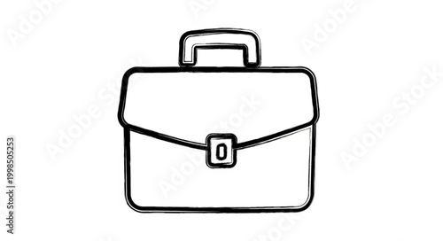 Hand drawn illustration of a business briefcase icon.