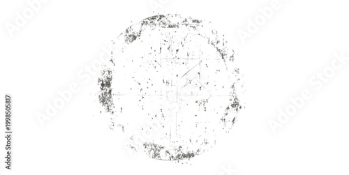 Vintage grunge round badge texture with distressed stamp effect isolated on white background for retro logo and packaging design