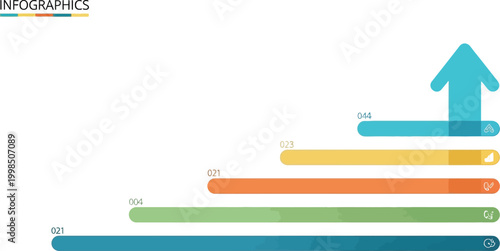 Infographic shows growth using colorful bars.