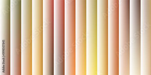 Corrugated, fluted orange and yellow colored glass vector texture. Ribbed plastic gradient background