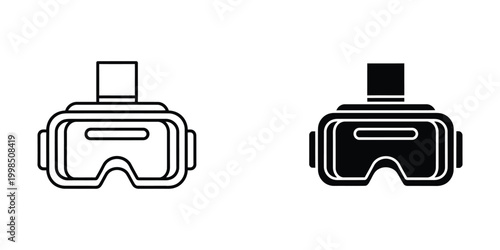 Comparison of a standard virtual reality headset and a filled-in version with a black interior