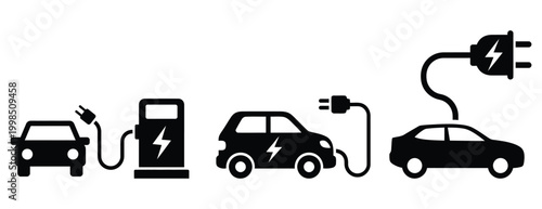 Electric vehicle charging evolution a silhouette progression of automotive power