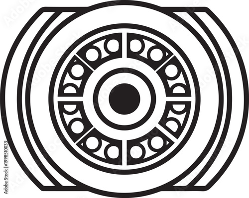 Heavy-Duty Roller with Embedded Bearing Assembly – Industrial Conveyor Belt, Manufacturing Equipment, Mechanical Engineering, Heavy Machinery Components, Conveyor System Parts, Bearings