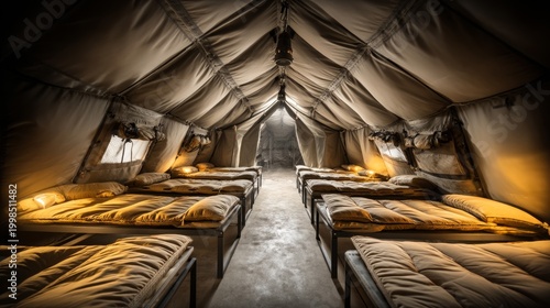 Compact Survival Tent with Insulated Padding Arranged Inside