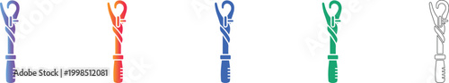 Industrial Hook Tool Icons Set