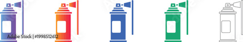 Spray Paint Can Icons Vector Set