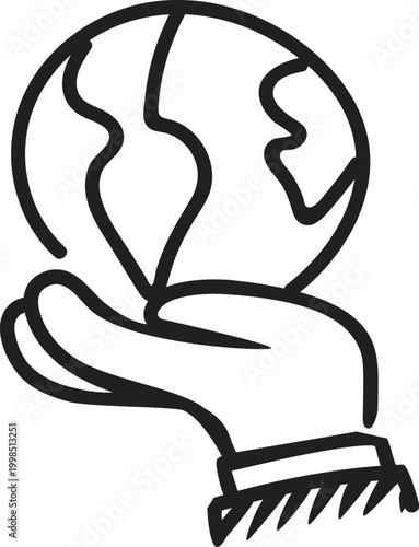 Human Hand Holding Earth Globe Conservation Logo