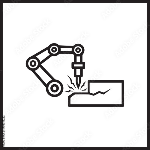 Industrial Robot Arm with Plasma Torch Precision Cutting Metal Sheet for Manufacturing Automation, CNC Machining, Factory Workflow, Engineering Design, Digital Fabrication, Smart