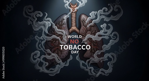 Dark lungs smoke heavily, symbolizing harm