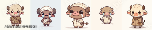 vector bull beggar is having a sad expression