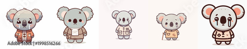 vector koala beggar with sad expression